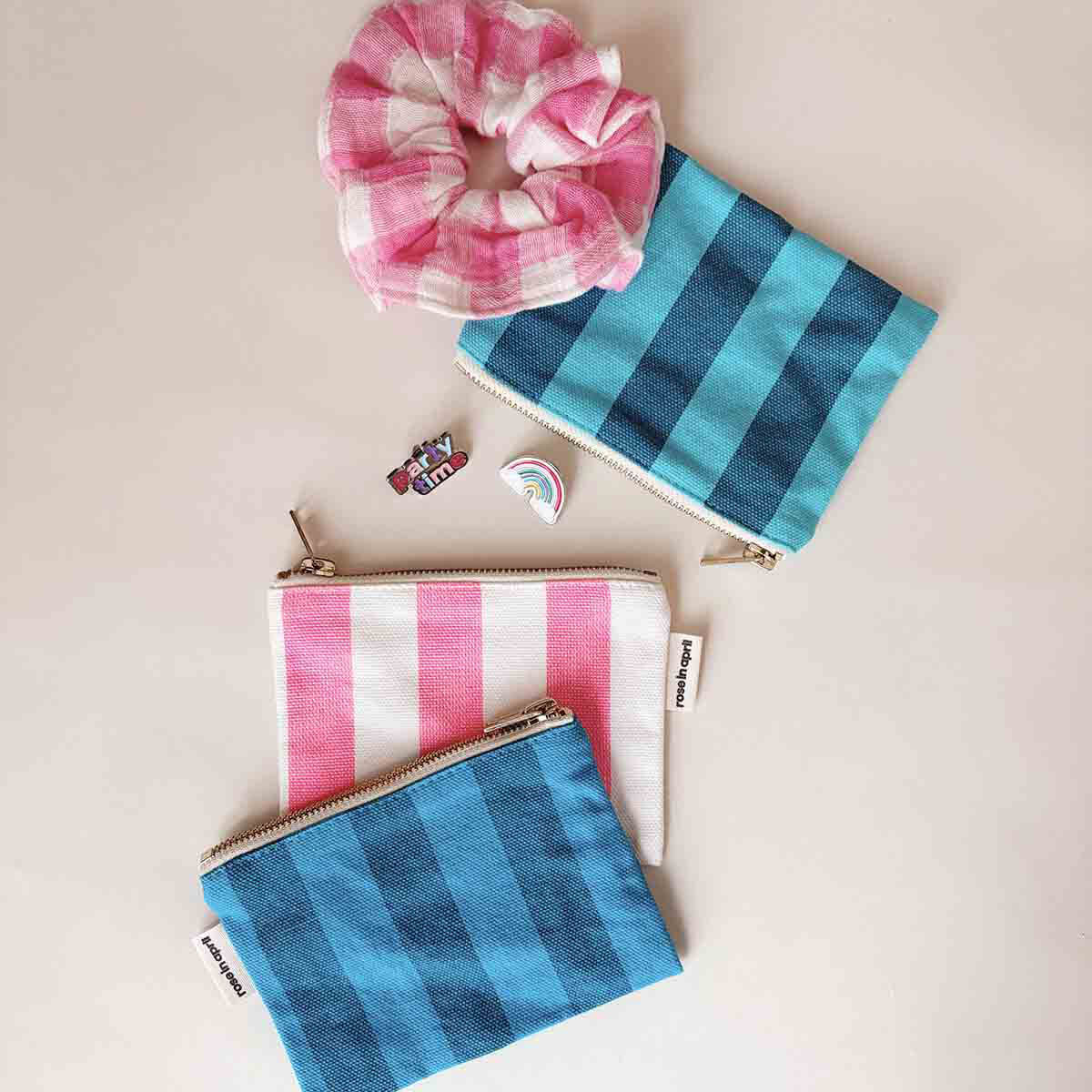 Marie Purse in Neon Pink Stripes by Rose in April