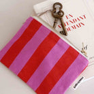 Marie Purse in Orchid / Tomato Stripes by Rose in April