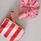 Marie Purse in Tomato / Candy Pink Stripes by Rose in April