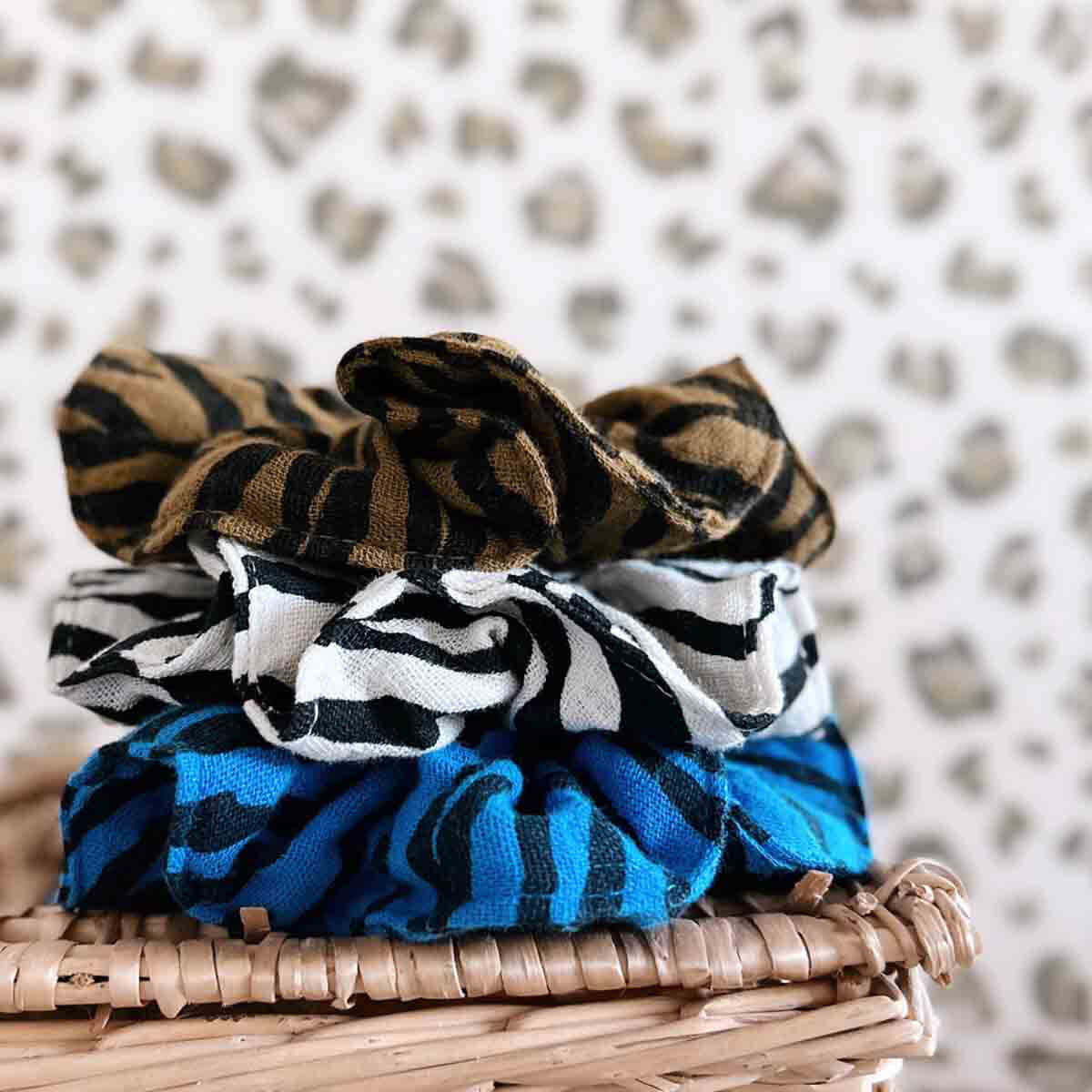 Zebra Scrunchie in Greige by Rose in April