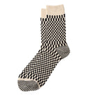 Checkerboard Pattern Crew Adult Socks in Black by RoToTo