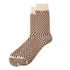 Checkerboard Pattern Crew Adult Socks in Chocolate by RoToTo