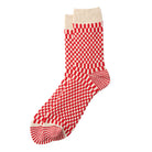 Checkerboard Pattern Crew Adult Socks in Red by RoToTo