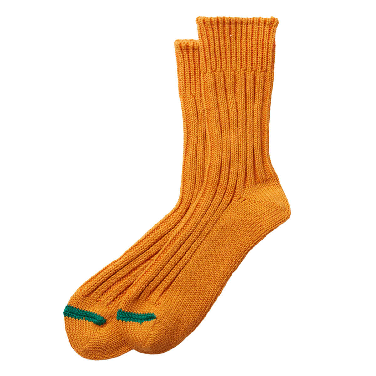 Chunky Ribbed Crew Adult Socks in Orange Peel by RoToTo