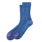 Chunky Ribbed Crew Adult Socks in Smalt Blue by RoToTo