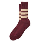 Coarse Ribbed Old School Adult Socks in Burgundy / Cream by RoToTo