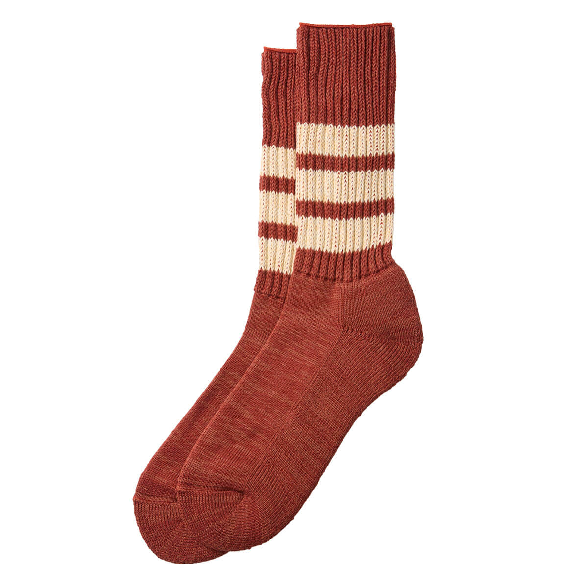 Coarse Ribbed Old School Adult Socks in Red / Cream by RoToTo