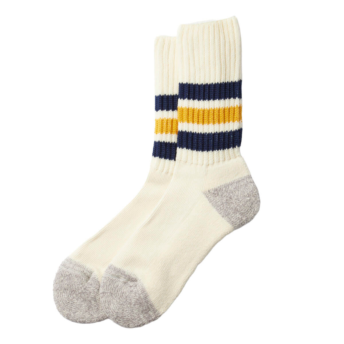 Coarse Ribbed Old School Adult Socks in Navy / Yellow by RoToTo