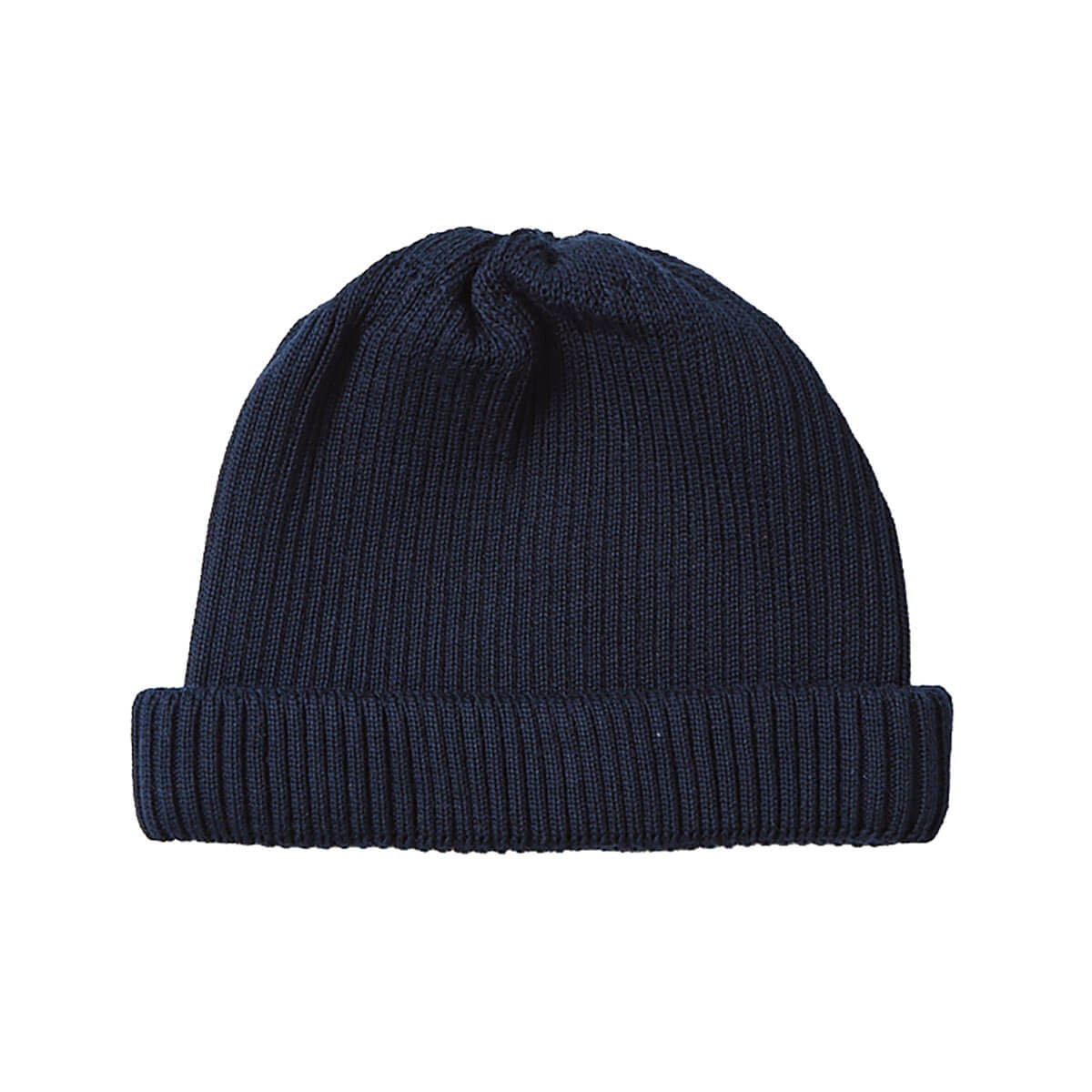 Cotton Roll Up Beanie in Dark Navy by RoToTo