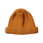 Cotton Roll Up Beanie in Dark Yellow by RoToTo