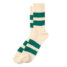 Recycled Cotton Stripe Adult Socks in Ecru / Green by RoToTo