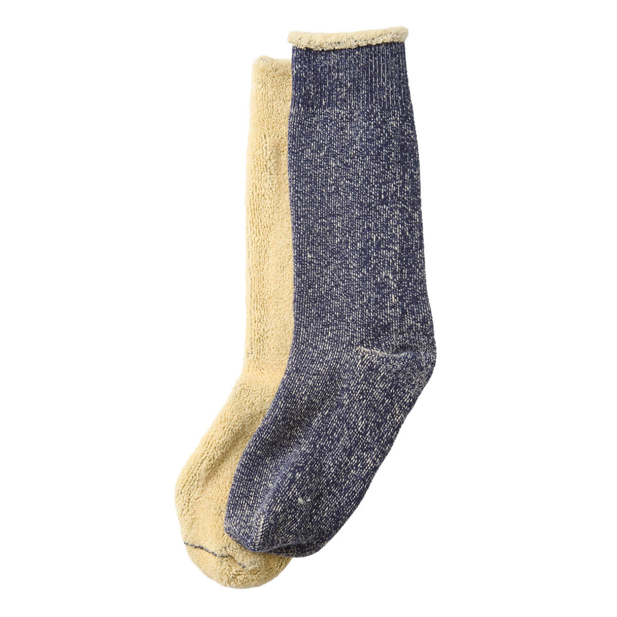 Reversible Pile Adult Socks in Navy / Cream by RoToTo