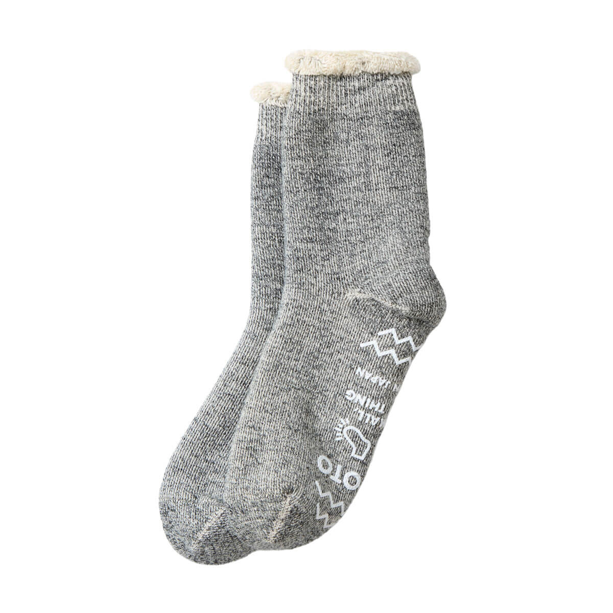 Shaggy Pile Double Face Room Adult Socks in Charcoal by RoToTo