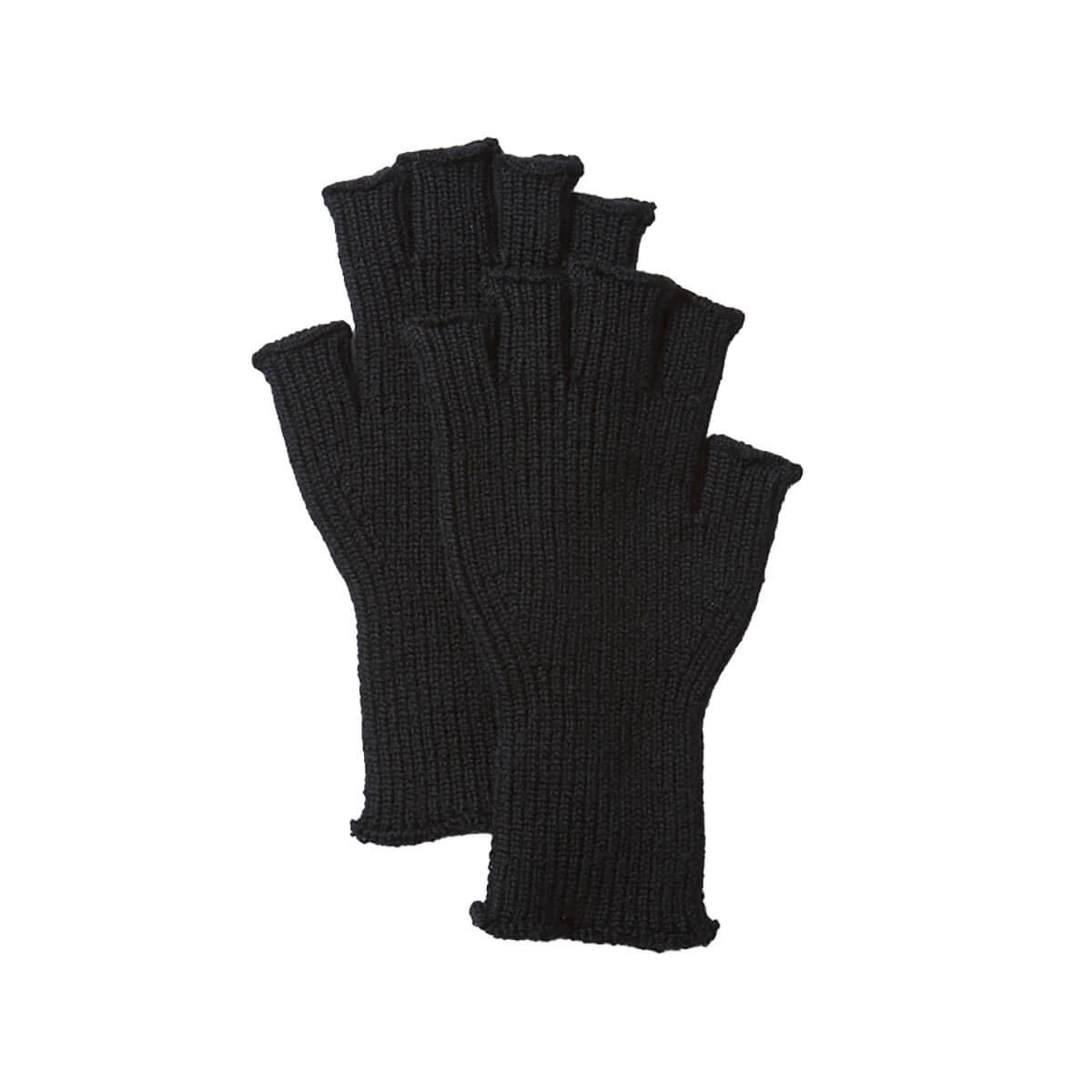Washable Merino Knit Fingerless Gloves in Black by RoToTo