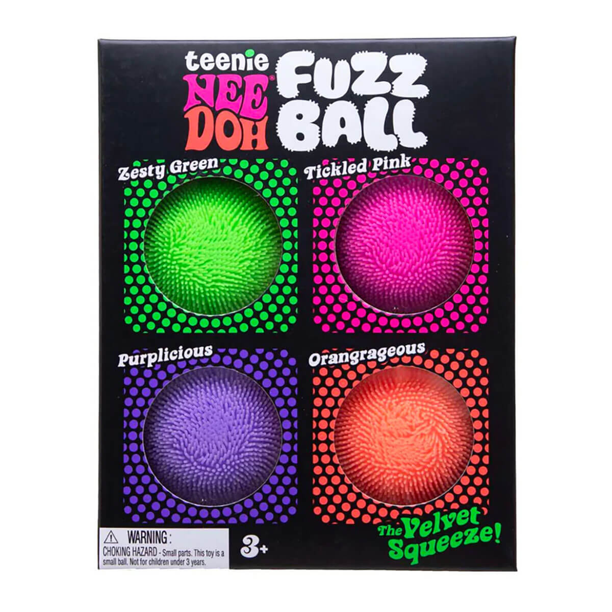 Teenie Needoh Fuzz Ball Squishy Toy (4 Pack) by Schylling