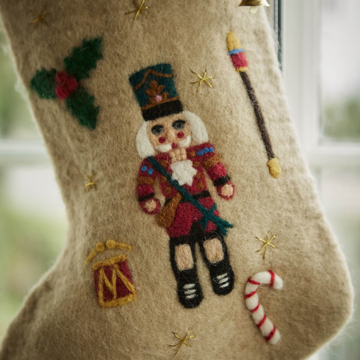Nutcracker Christmas Stocking in Cream by Shirley Bredal – Junior