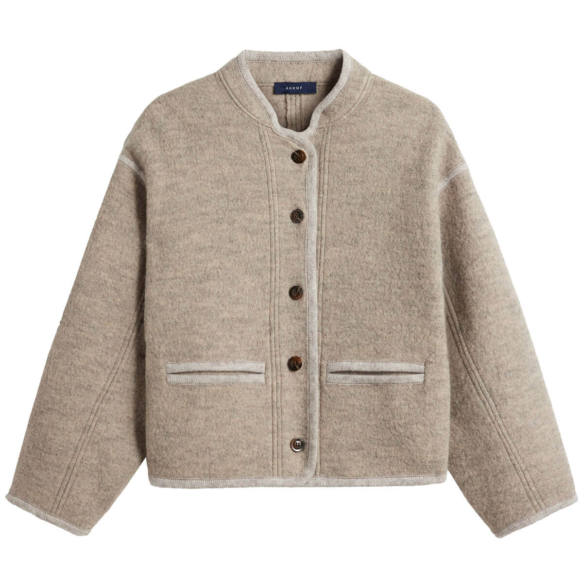 Olympe Jacket in Beige / Grey by Soeur