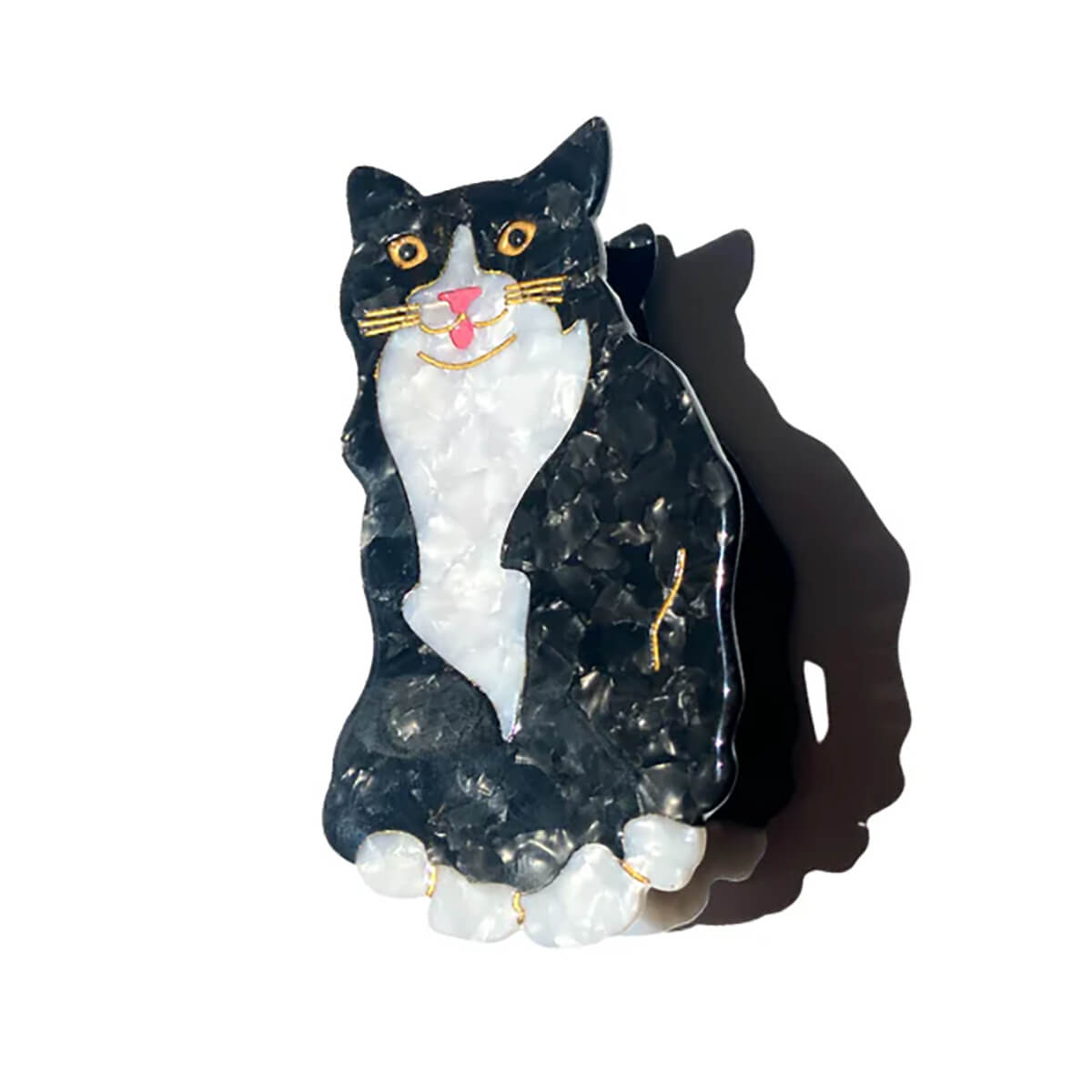 Tuxedo Cat Hair Claw in Black / White by Solar Eclipse – Junior