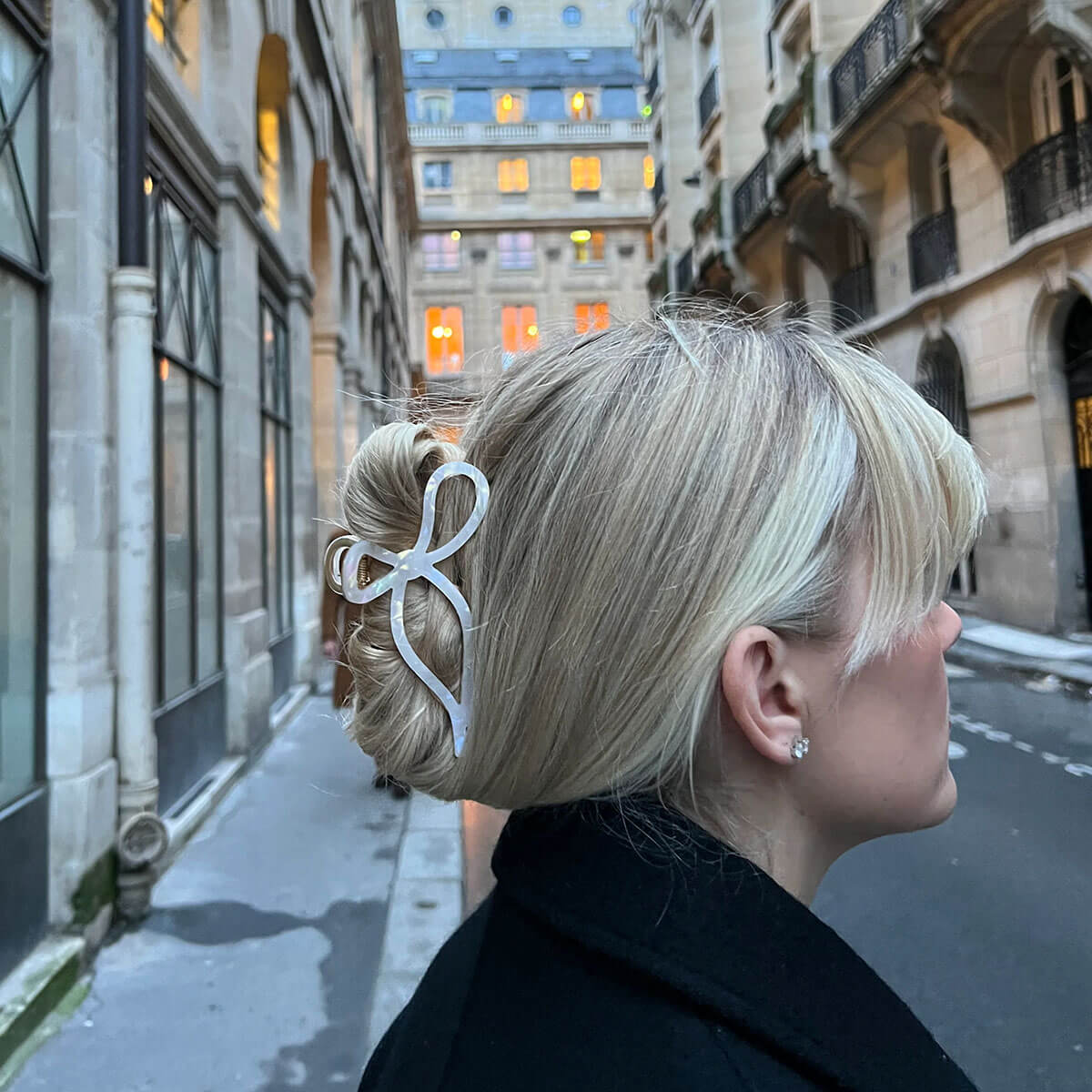 Ballet Bow Hair Claw in Pearl by Solar Eclipse
