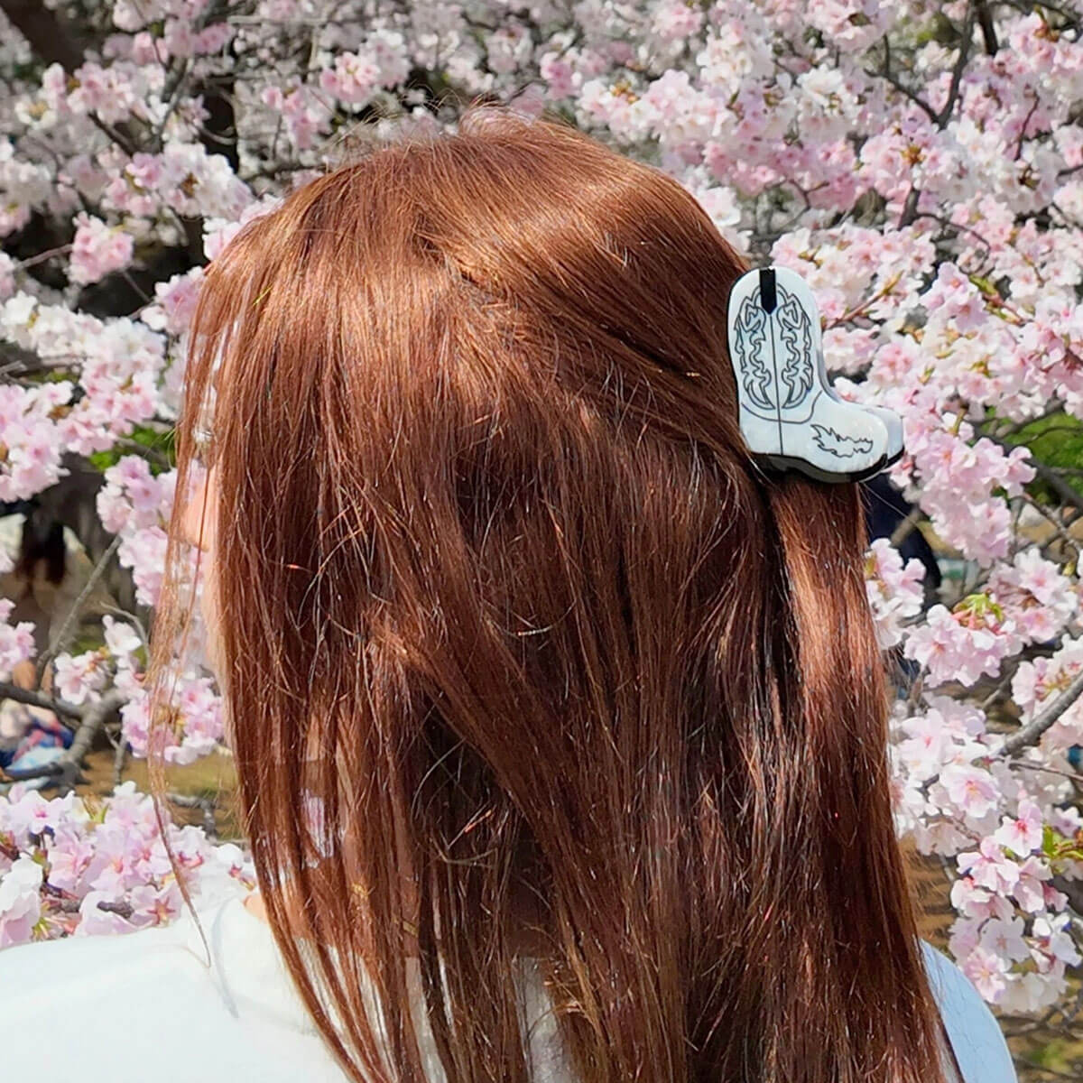 Cowboy Boot Hair Claw in White by Solar Eclipse