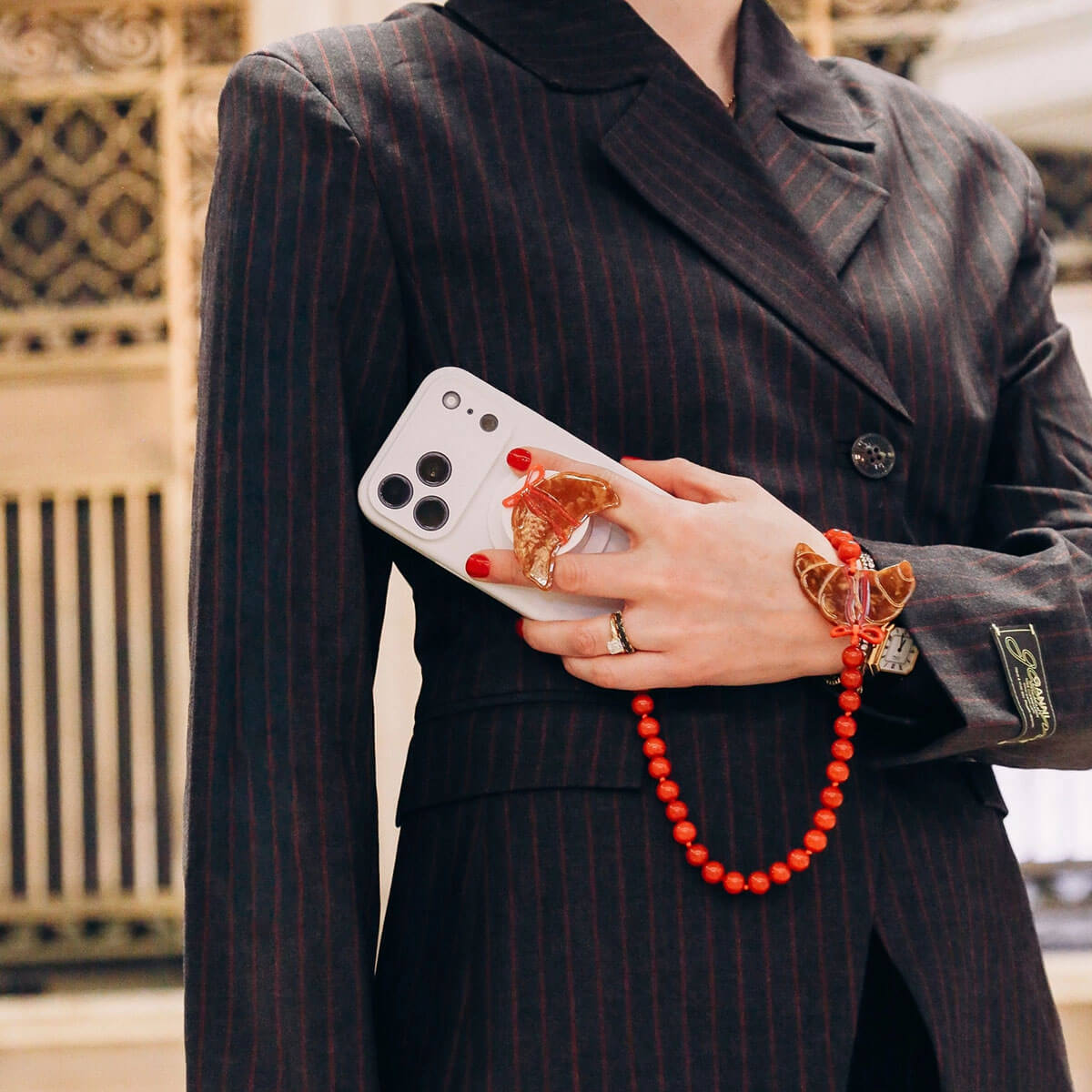 Bow Croissant Phone Grip Charm by Solar Eclipse