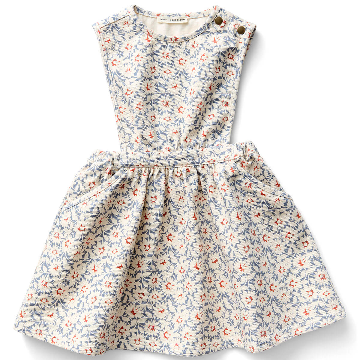Tippi Pinafore in Mums Print / Powder | Soor Ploom – Junior Edition