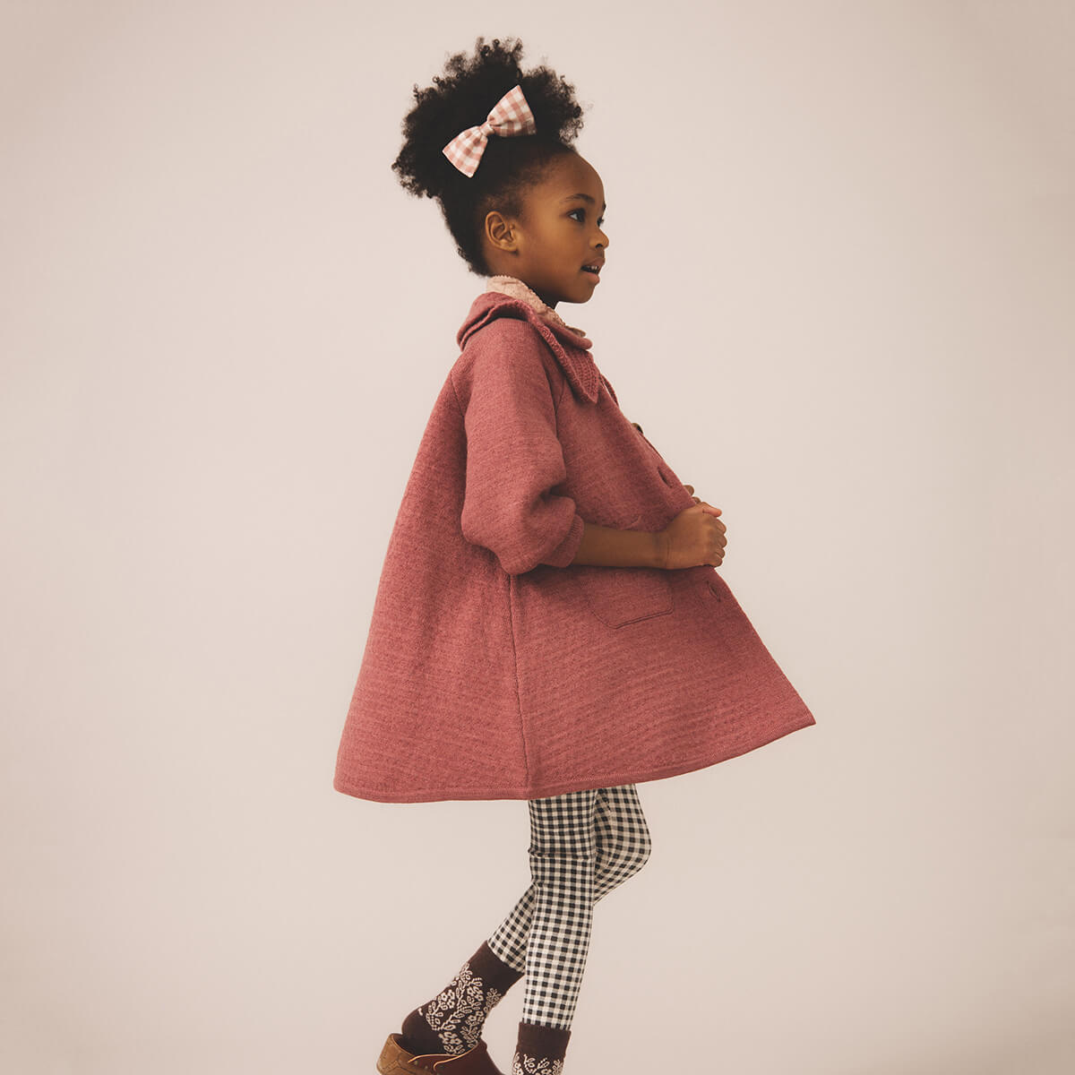 Stretch Legging in Gingham Shale by Soor Ploom – Junior Edition