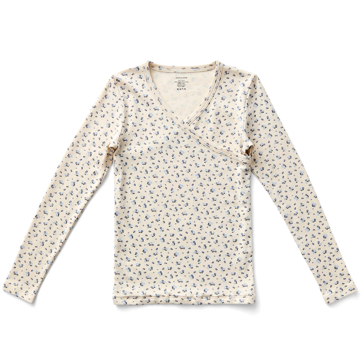 Crossover Tee in Calico Print / Powder by Soor Ploom