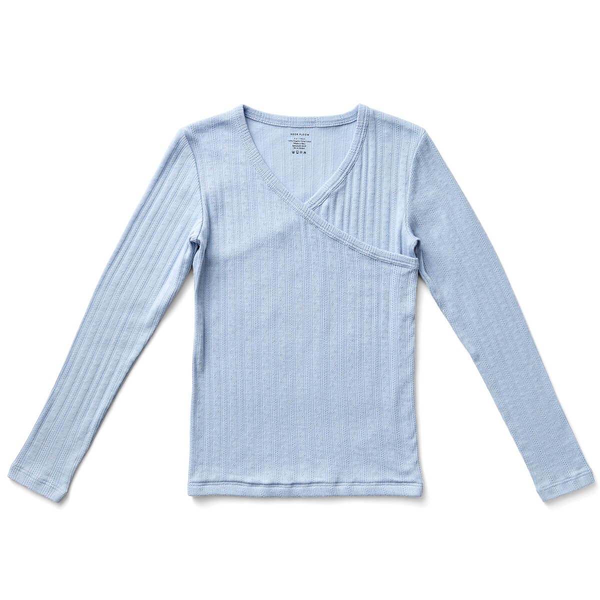 Crossover Tee in Talc Pointelle by Soor Ploom