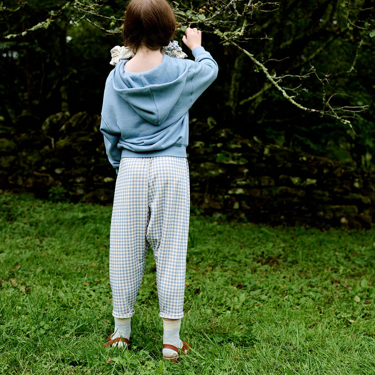 Harem Pants in Gingham Print / Powder by Soor Ploom