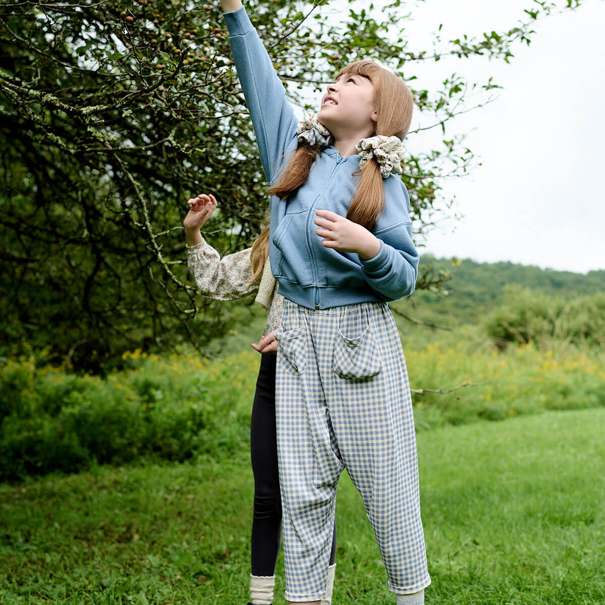 Harem Pants in Gingham Print / Powder by Soor Ploom
