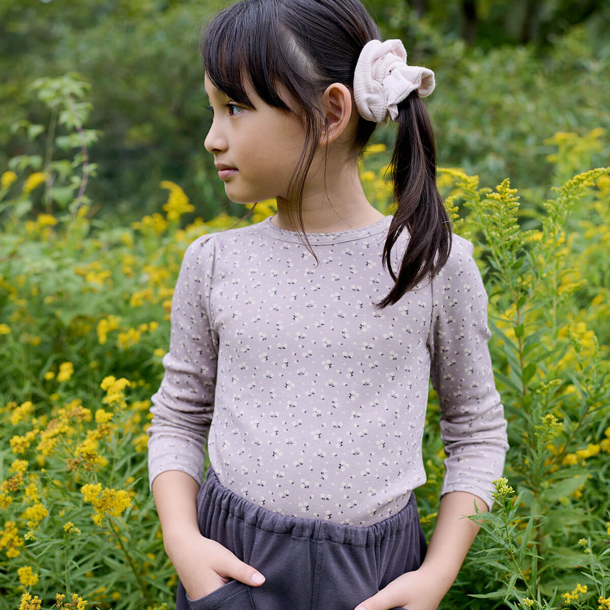 Pouf Tee in Calico Print / Pigeon by Soor Ploom