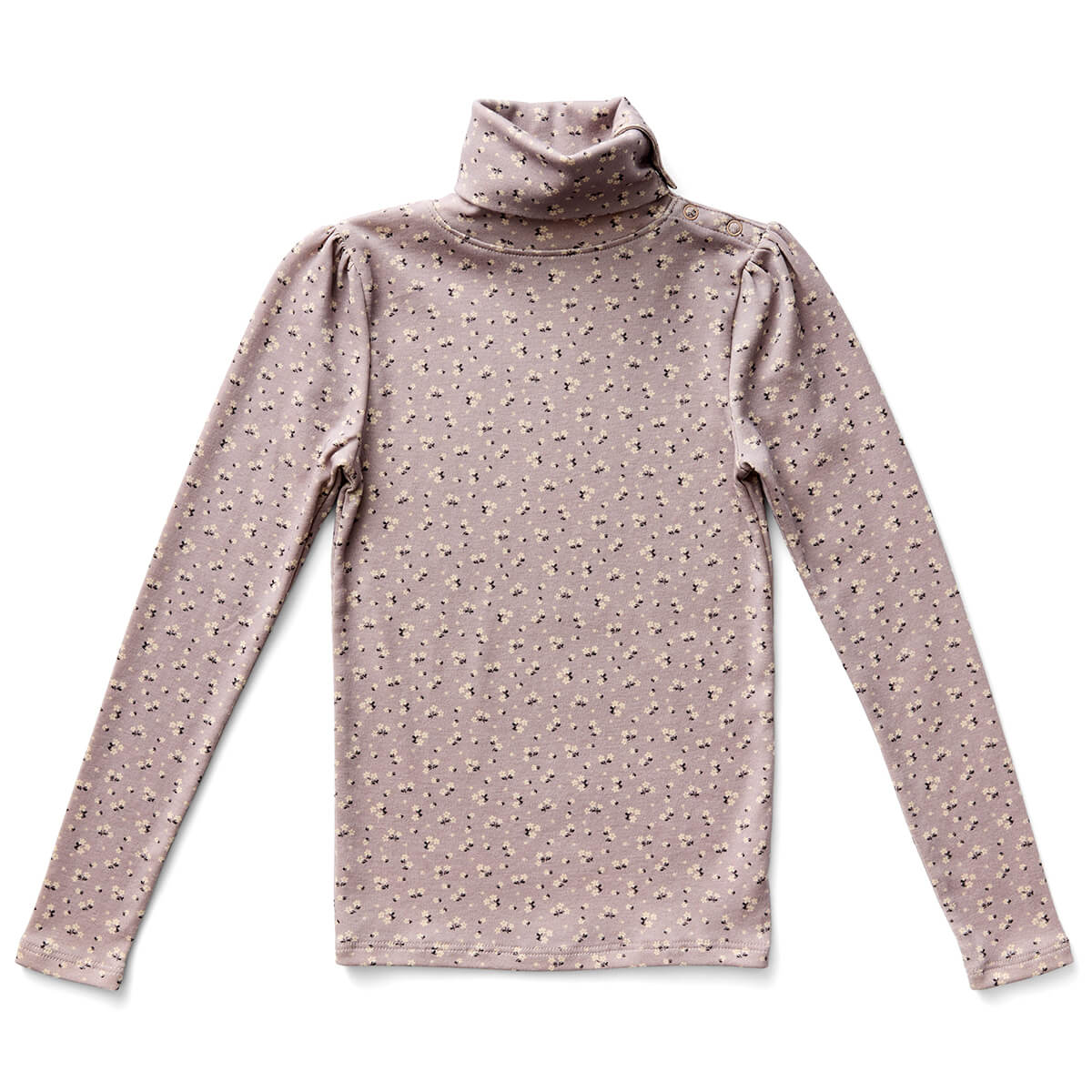 Pouf Turtleneck in Calico Print / Pigeon by Soor Ploom