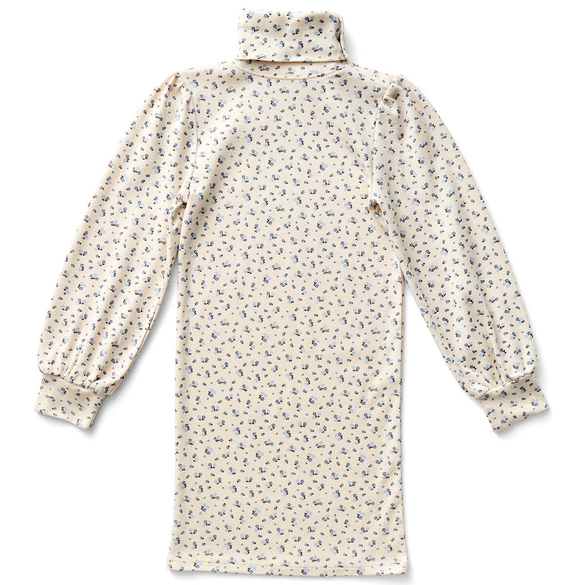 Pouf Turtleneck Dress in Calico Print / Powder by Soor Ploom