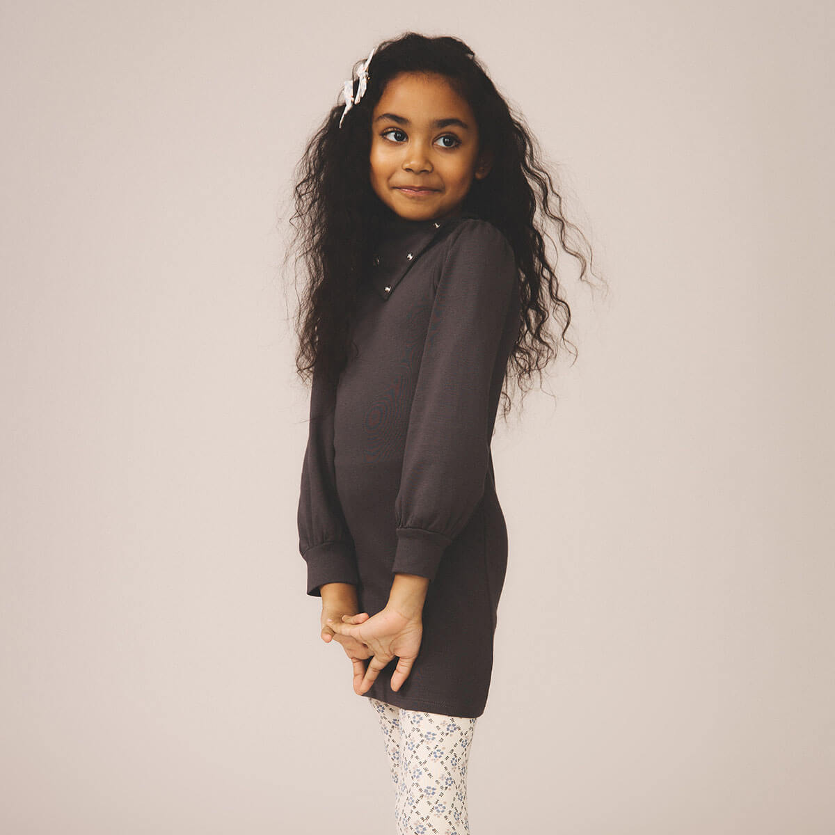 Pouf Turtleneck Dress in Dusk by Soor Ploom