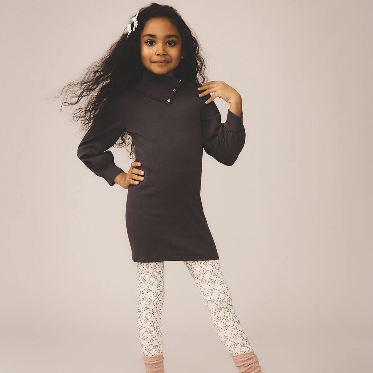 Pouf Turtleneck Dress in Dusk by Soor Ploom