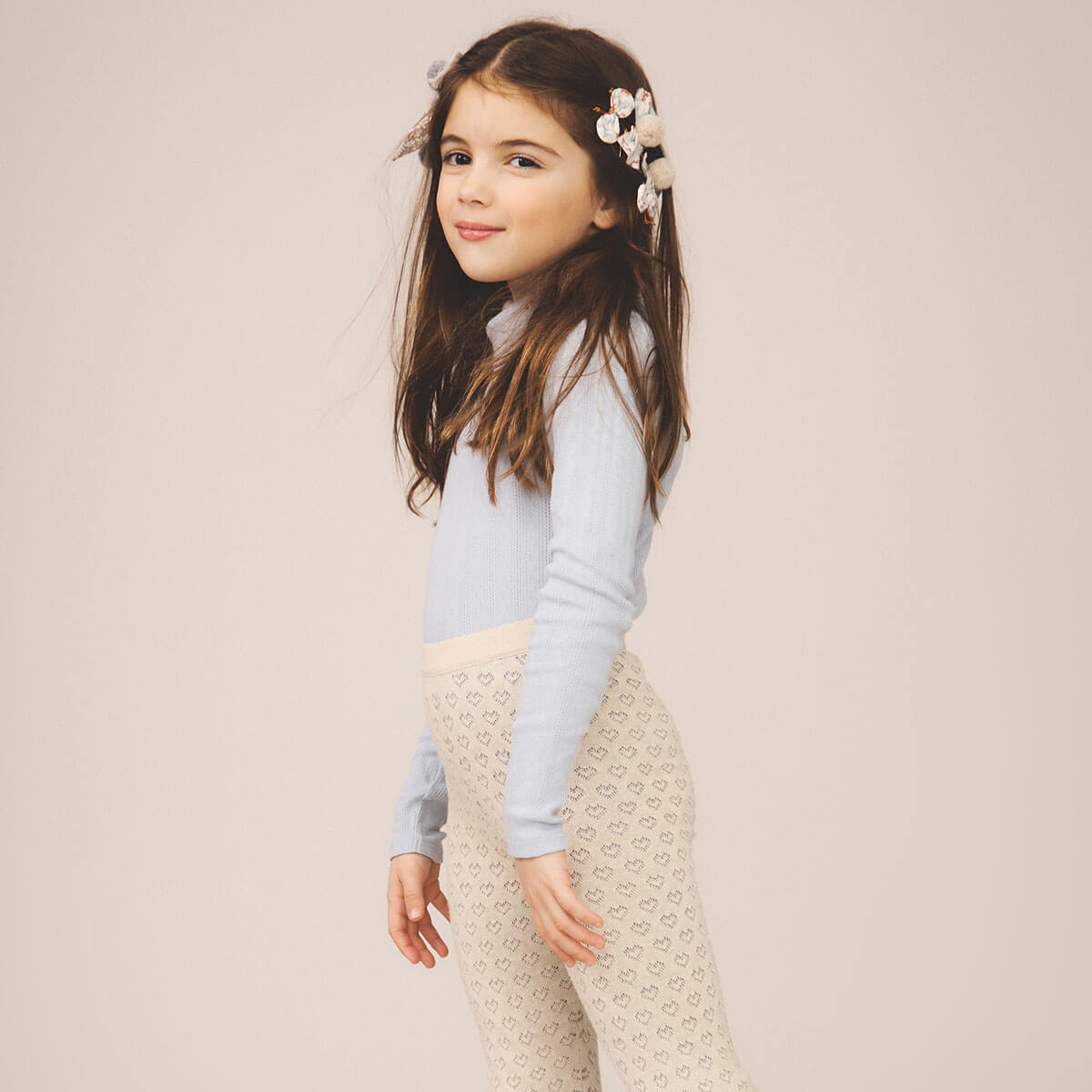 Pouf Turtleneck in Talc Pointelle by Soor Ploom