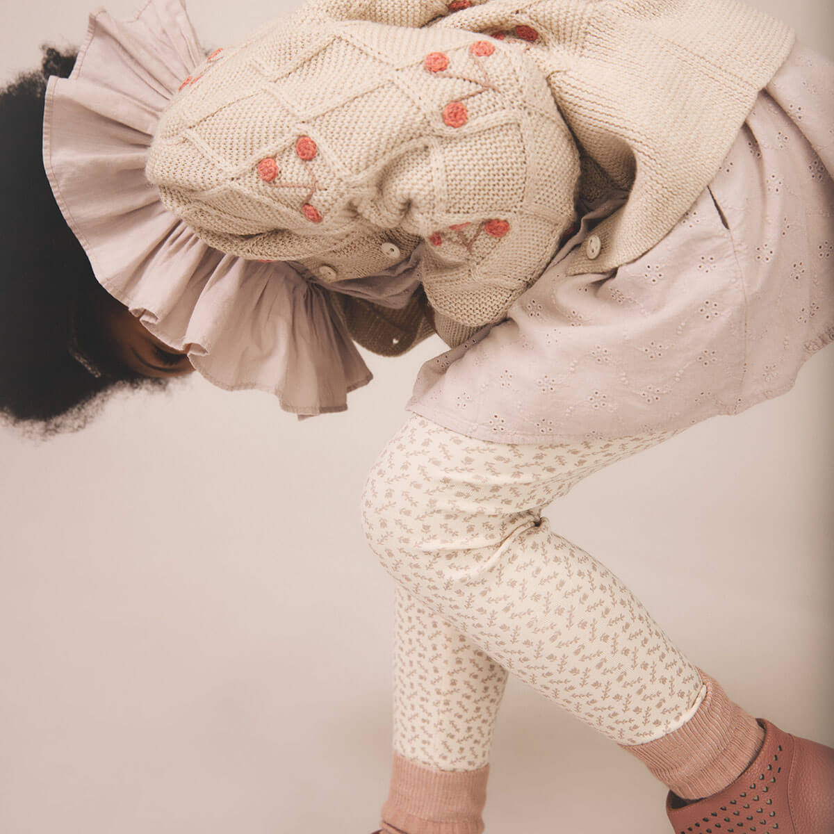 Stretch Legging in Cross Stitch Print / Pigeon by Soor Ploom