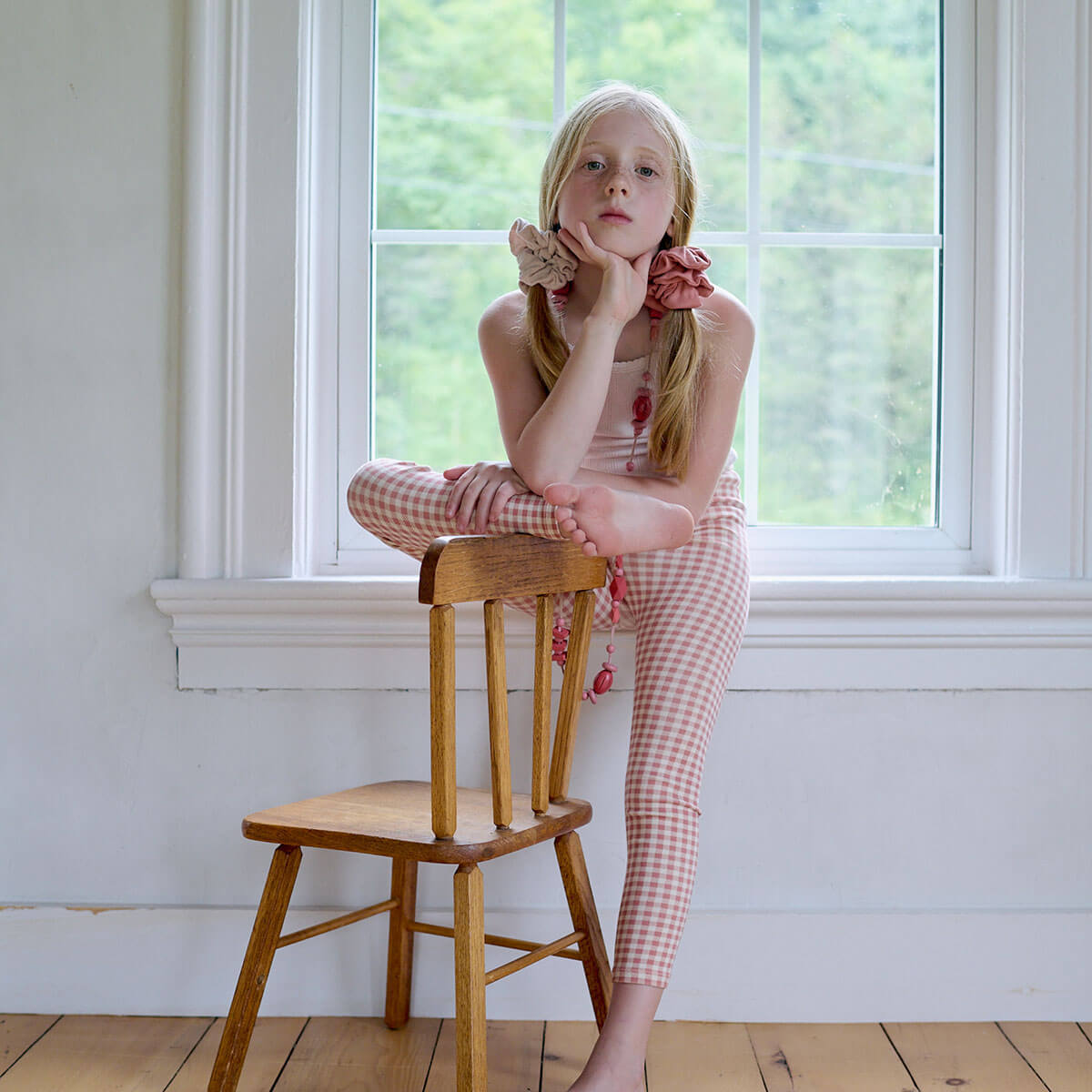 Stretch Legging in Gingham Print / Ladybird by Soor Ploom