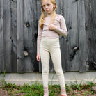 Stretch Legging in Cross Stitch Print / Pigeon by Soor Ploom