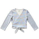 Wrap Tee in Gingham Print / Powder by Soor Ploom