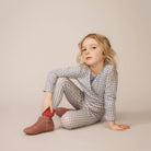 Wrap Tee in Gingham Print / Powder by Soor Ploom