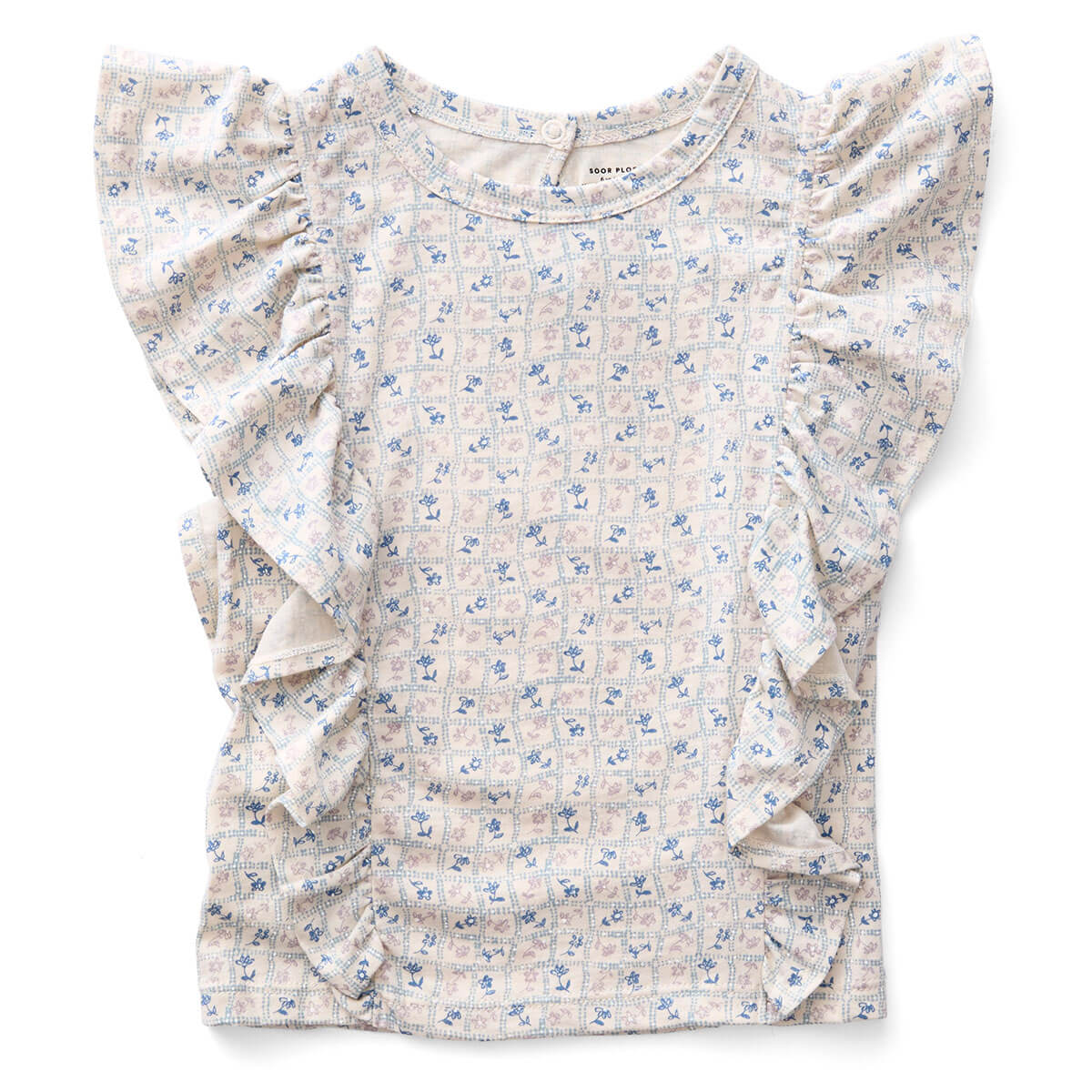 Kids' Angel Tee in Flower Press Print Azul by Soor Ploom – Junior