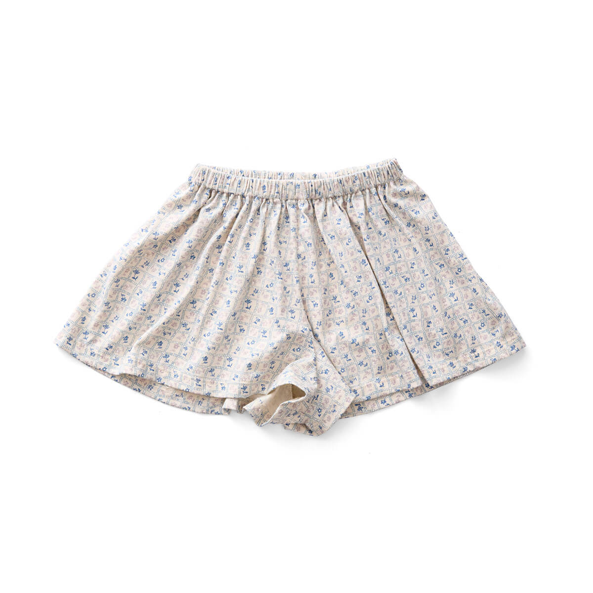 Kids' Block Skort in Flower Press Print Azul by Soor Ploom