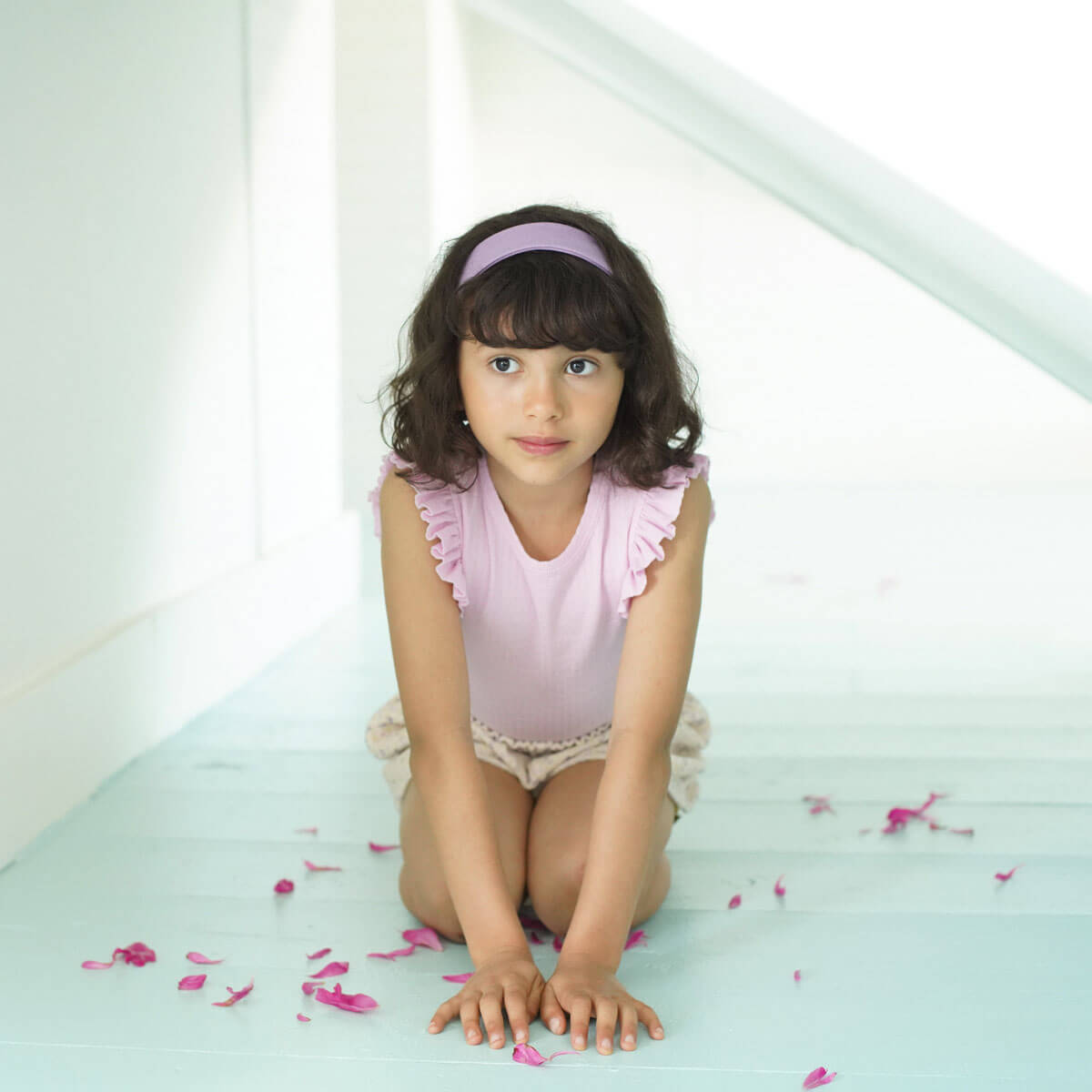 トップス soor ploom Frill tee 6y sorbet Frill Tee in Bubble Pointelle by Soor Ploom – Junior Edition