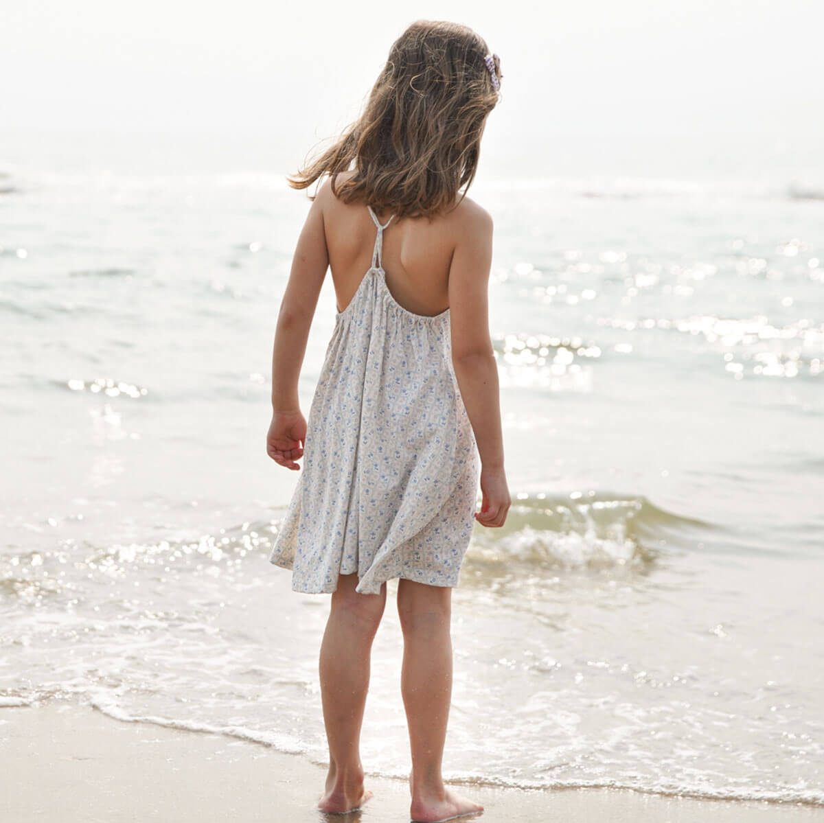 Kids' Loop Dress in Flower Press Print Azul by Soor Ploom – Junior