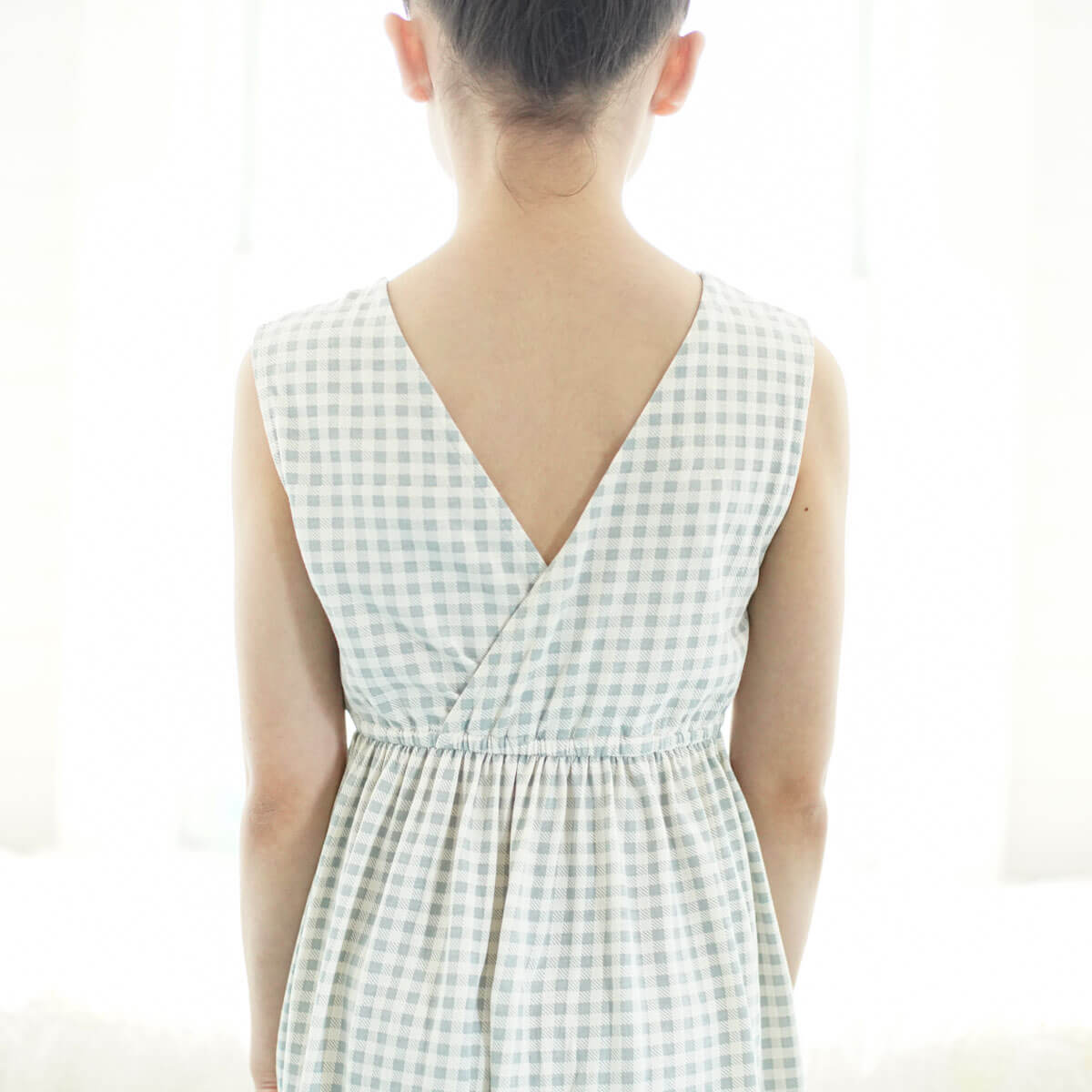 Kids' Pocket Dress in Gingham Print Azul by Soor Ploom – Junior
