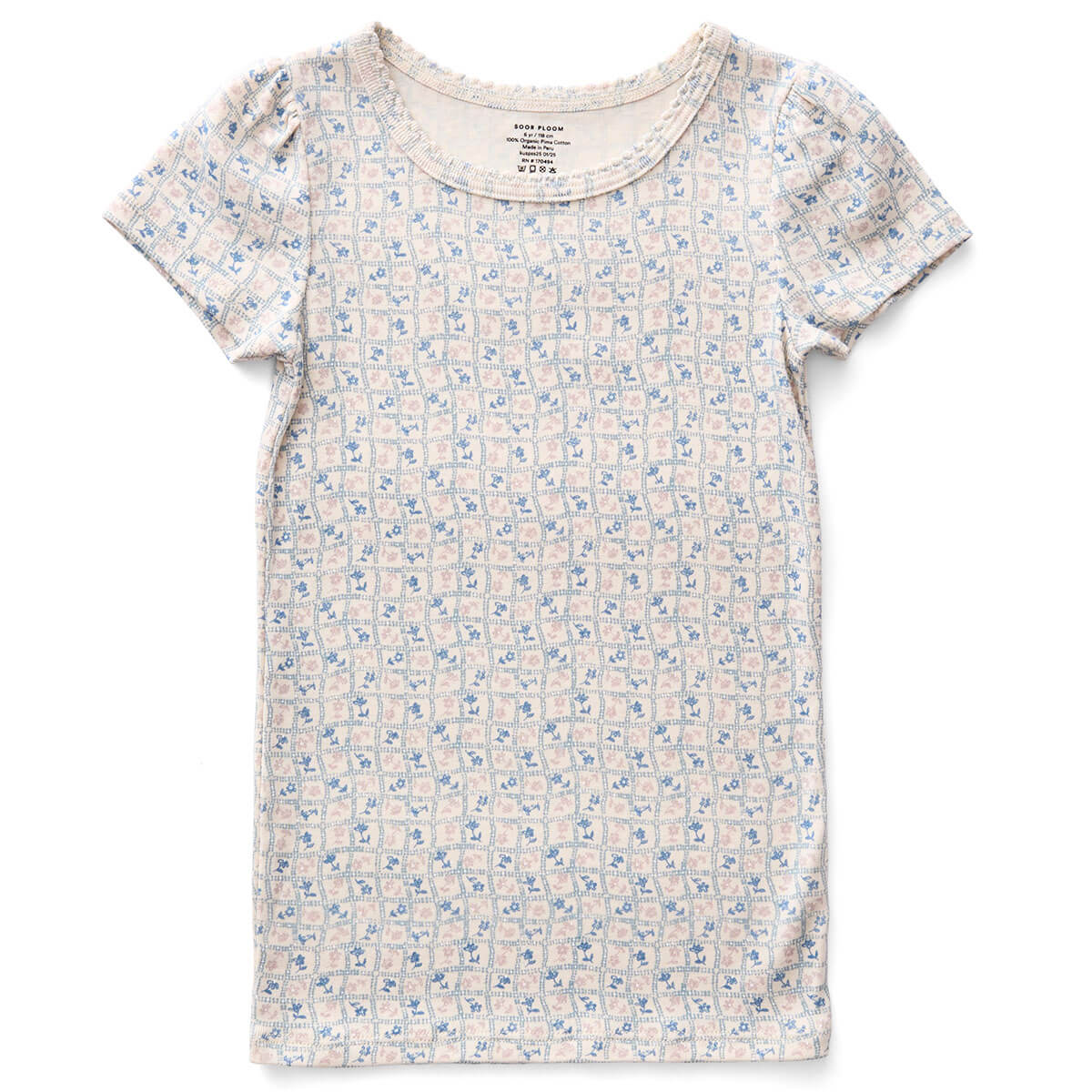 Kids' Pouf Tee in Flower Press Print Azul by Soor Ploom – Junior