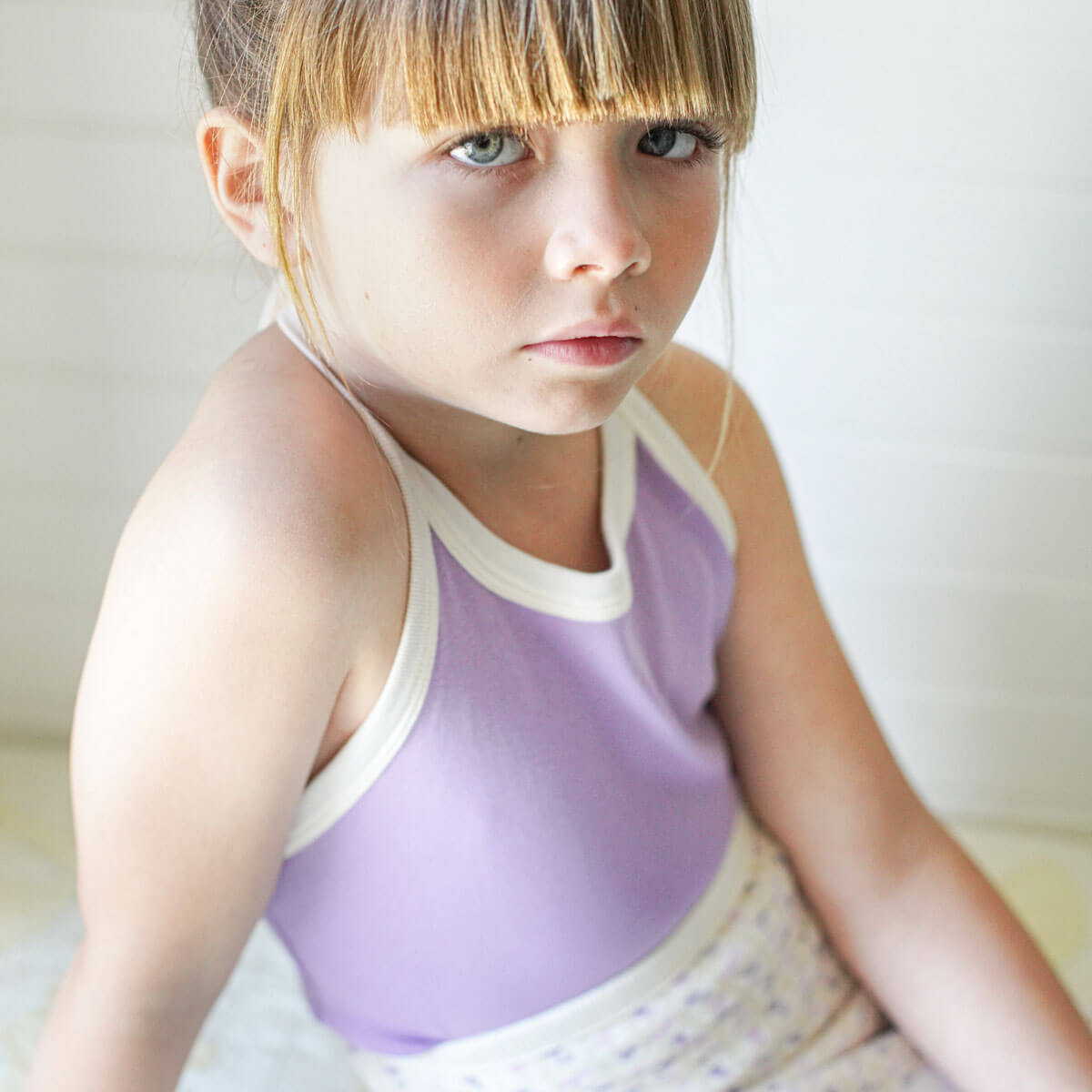 Kids' Tie Halter in Pansy by Soor Ploom | Organic Pima Cotton