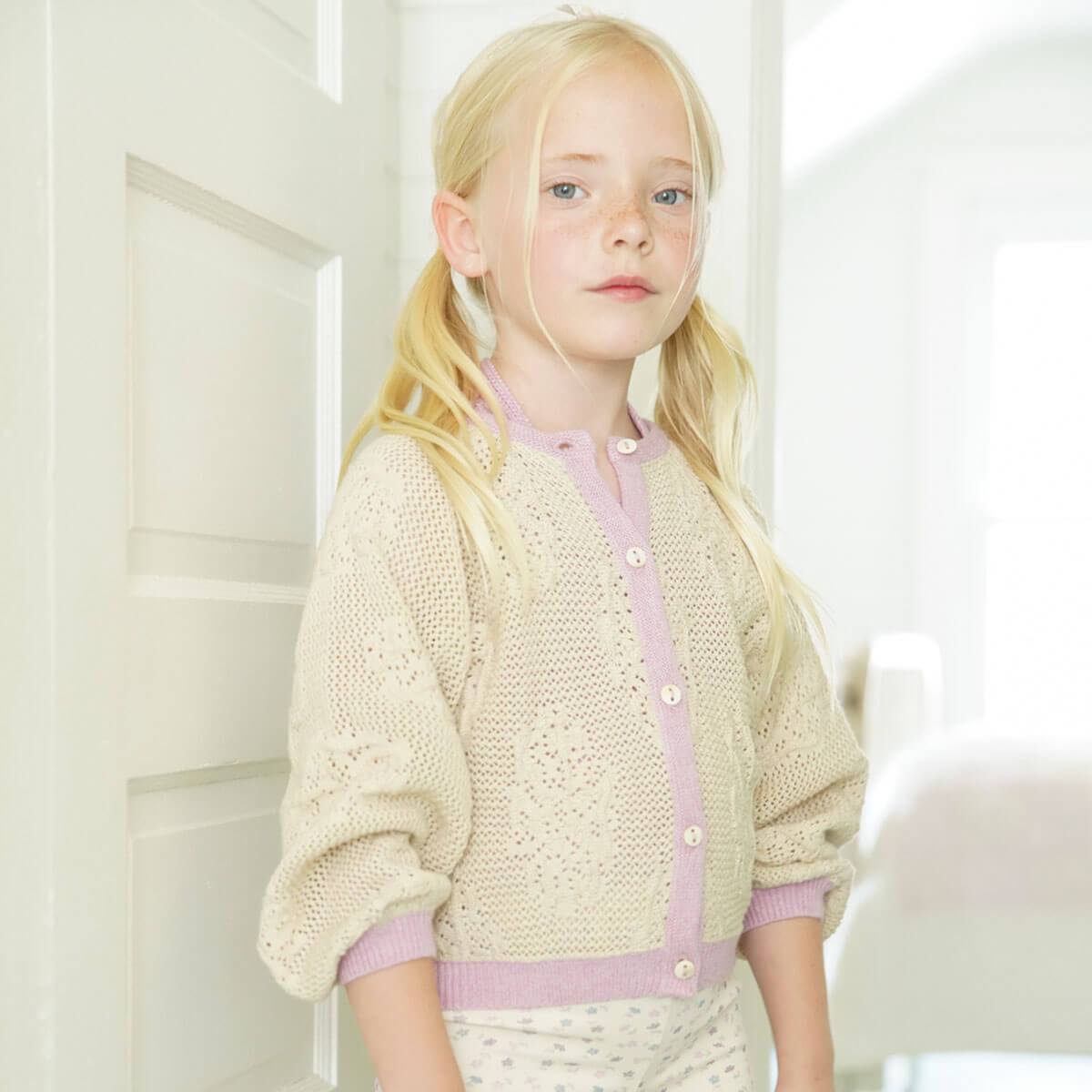 Lettie Cardigan in String by Soor Ploom – Junior Edition